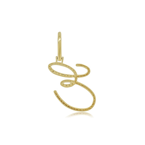 Eternal Sparkle: 14k Gold E Initial Pendant