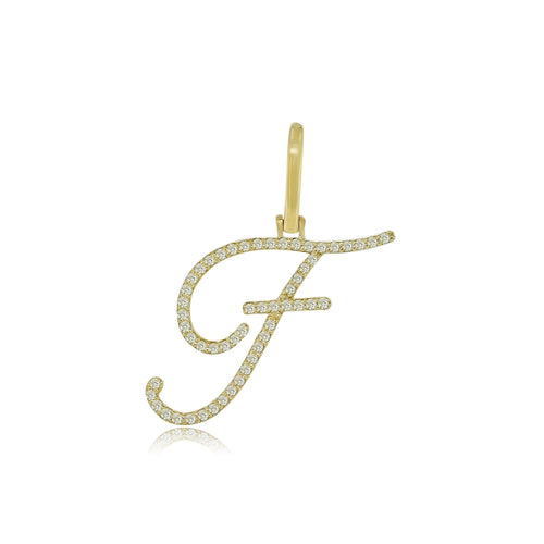 Flawless Finesse: 14k Solid Gold Initial F Pendant