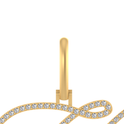 Harmonic Sparkle: 14k Gold Initial H Pendant with Diamonds