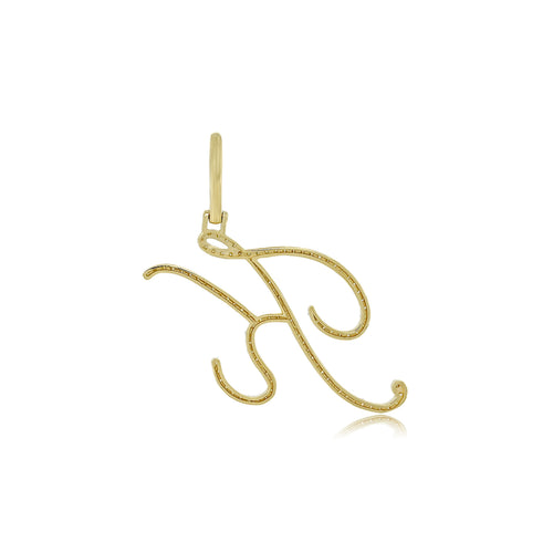 Gleaming Identity: 14K Gold K Letter Pendant