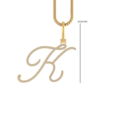 Gleaming Identity: 14K Gold K Letter Pendant