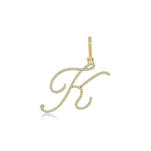 Gleaming Identity: 14K Gold K Letter Pendant