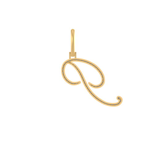 Golden Identity: 14k Gold 'P' Initial Pendant for Effortless Elegance