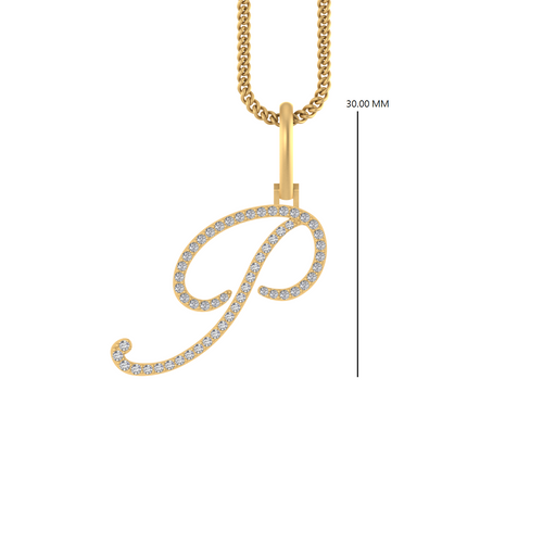 Golden Identity: 14k Gold 'P' Initial Pendant for Effortless Elegance