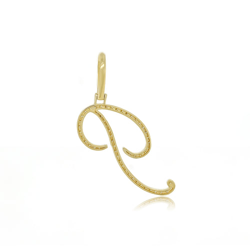 Golden Identity: 14k Gold 'P' Initial Pendant for Effortless Elegance