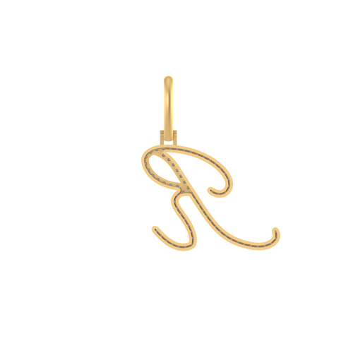 Regal Charm: 14k Gold Initial 'R' Pendant - Elevate Your Everyday Style