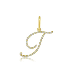 Trendsetter's Touch: 14k Gold Initial 'T' Pendant - Define Your Style