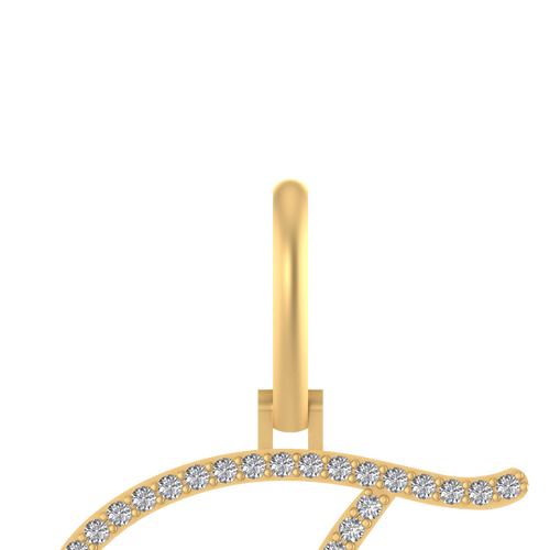 Trendsetter's Touch: 14k Gold Initial 'T' Pendant - Define Your Style