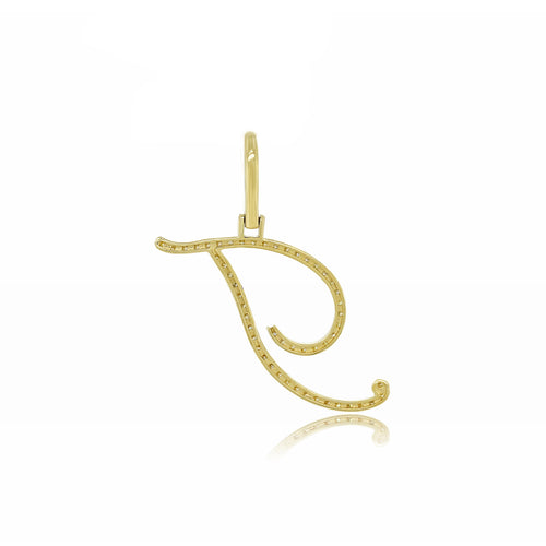 Trendsetter's Touch: 14k Gold Initial 'T' Pendant - Define Your Style