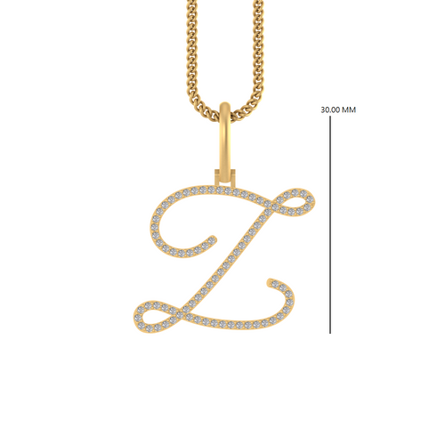 Zephyr of Luxury: Adorn Yourself with a 14k Gold Initial 'Z' Pendant