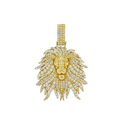 Majestic Roar: 14K Gold Lion Pendant