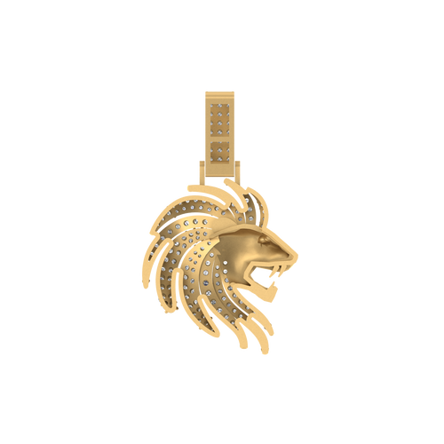 Sovereign Sound: 14K Solid Gold Lion Roar Pendant