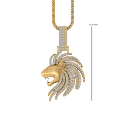 Sovereign Sound: 14K Solid Gold Lion Roar Pendant