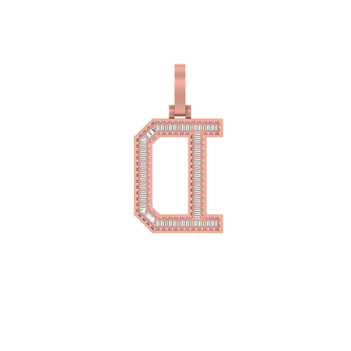 Dazzling D Initial: 14K Gold Baguette Pendant