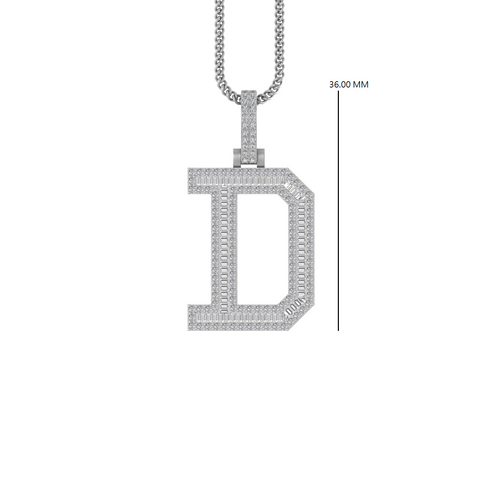 Dazzling D Initial: 14K Gold Baguette Pendant