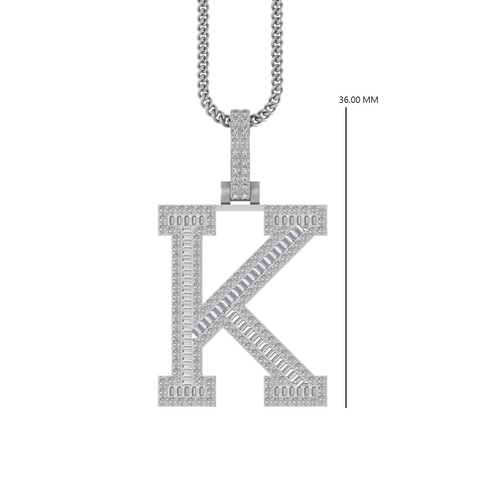 Signature Sparkle: 14K Gold Baguette Initial K Pendant