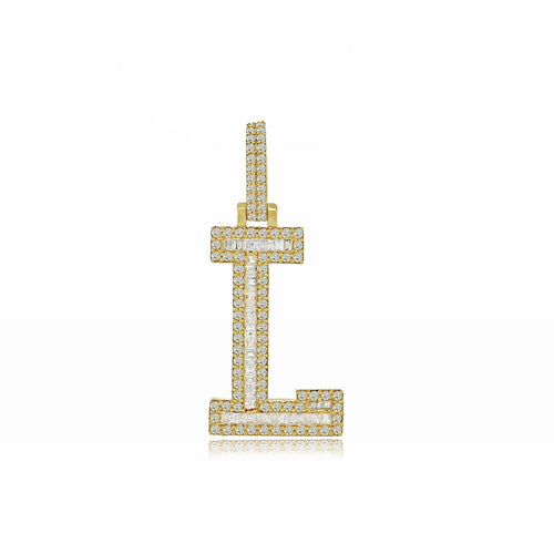 Luxe Legacy: 14K Gold Baguette L Pendant