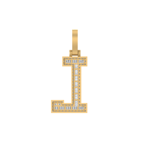 Divine Decadence: 14K Gold Baguette Initial L Pendant