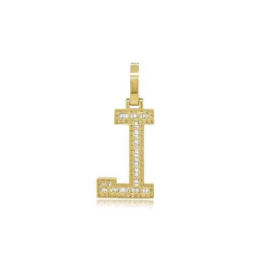 Luxe Legacy: 14K Gold Baguette L Pendant