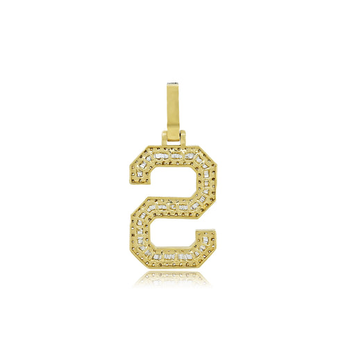 Sparkling Personalized Eleganc : 14K Gold Initial 'S' Baguette Pendant