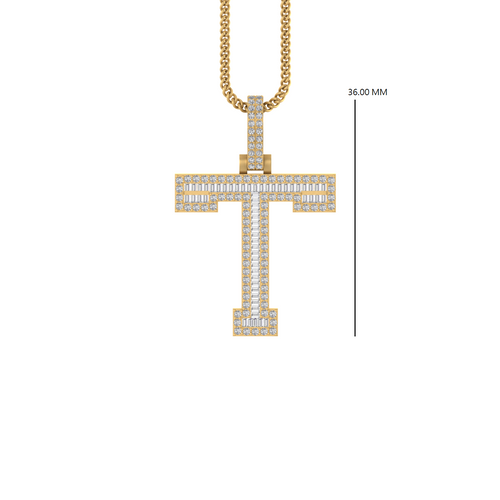 Timeless Treasures: 14K Gold T Initial Baguette Pendant