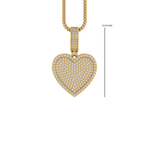 14K Mini Heart Pendant Natural Diamond Pendent