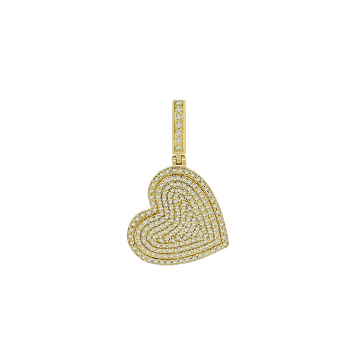 An Unconventional Embrace: 14K Gold Heart Pendant