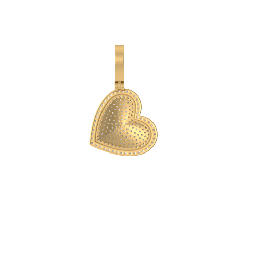 An Unconventional Embrace: 14K Gold Heart Pendant