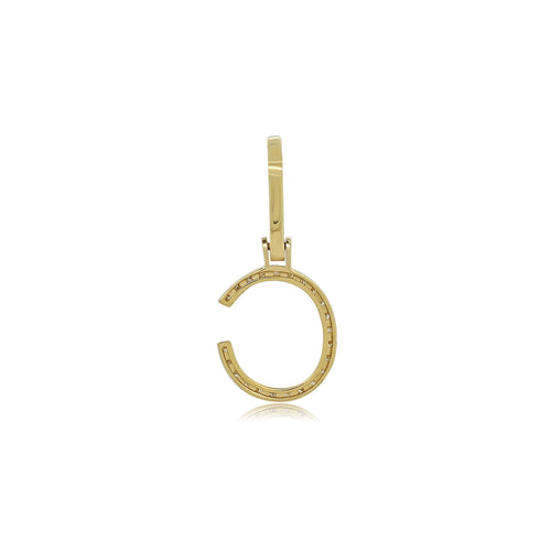 Celestial Charm: 10K Gold C Initial Pendant