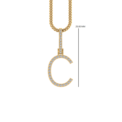 Celestial Charm: 10K Gold C Initial Pendant