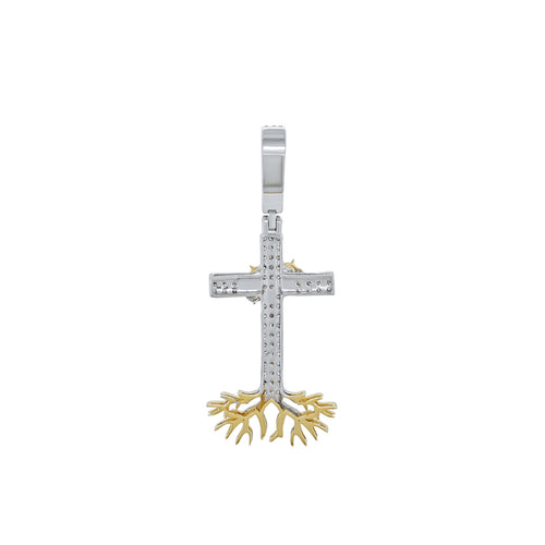 Golden Roots of Faith: 14K Gold Cross Pendant