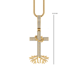 Golden Roots of Faith: 14K Gold Cross Pendant