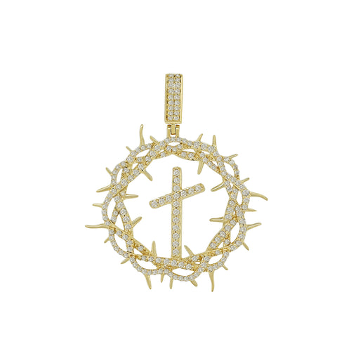 Divine Defender: 14K Gold Cross Pendant