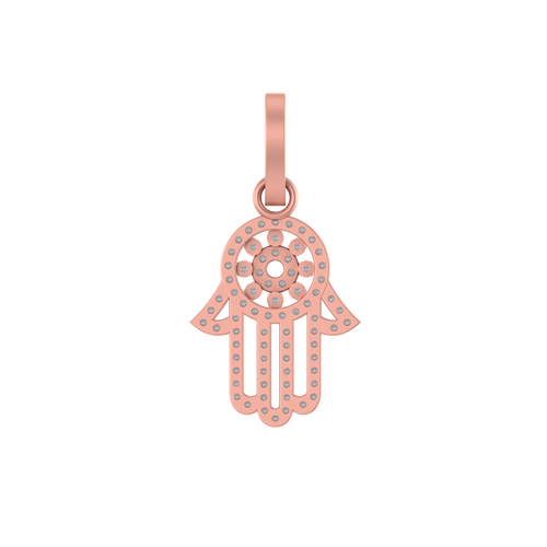 Heavenly Embrace: 14K Gold Hamsa Blessing Pendant