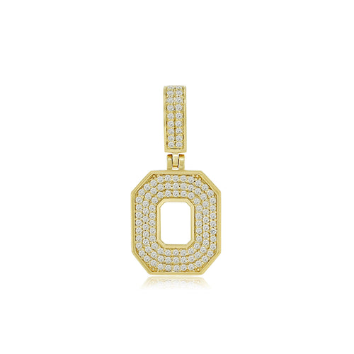 Golden Zero: 14K Gold Number Baguette Pendant - Symbol of Beginnings