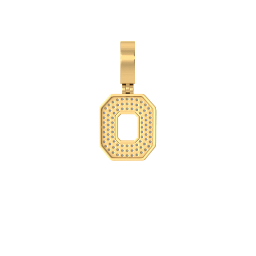 Golden Zero: 14K Gold Number Baguette Pendant - Symbol of Beginnings