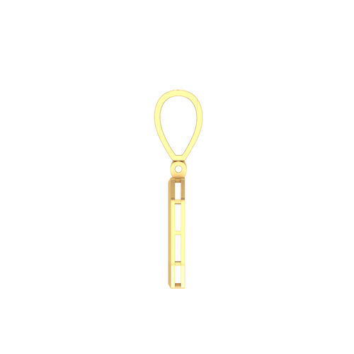 Golden Zero: 14K Gold Number Baguette Pendant - Symbol of Beginnings