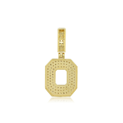 Golden Zero: 14K Gold Number Baguette Pendant - Symbol of Beginnings