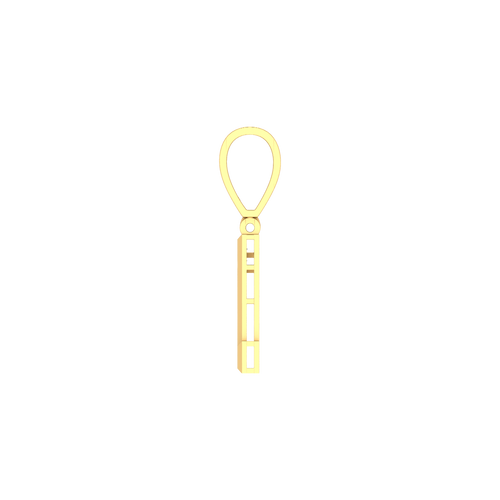 Champion's Charm: 14K Gold Number 1 Baguette Pendant Elegance in Victory