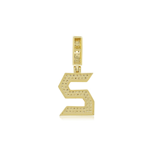 Divine Duality: 14K Gold Number 2 Baguette Pendant - Twin Elegance