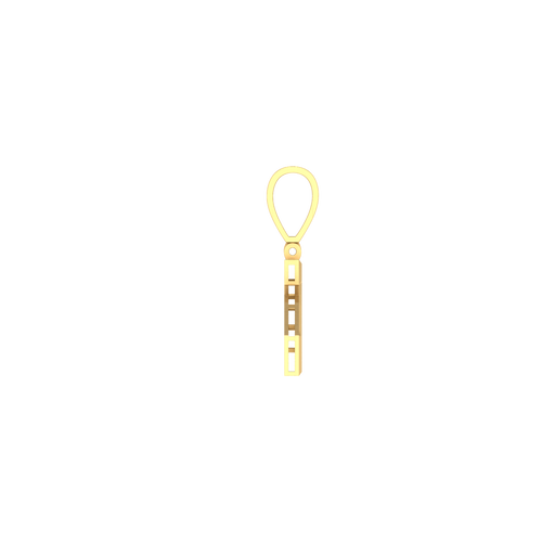 Divine Duality: 14K Gold Number 2 Baguette Pendant - Twin Elegance