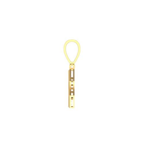 Golden Trinity: 14K Gold Baguette Number 3 Pendant