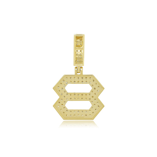 Whispers of Wealth: 14K Baguette Number Eight Pendant