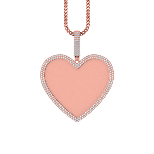 Captured Love: 14K Gold Heart-Shaped Photo Pendant