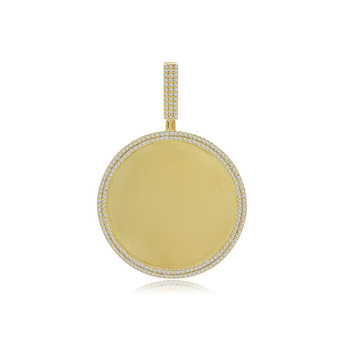 Shining Memories: 14K Gold Round Photo Pendant