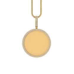 Shining Memories: 14K Gold Round Photo Pendant