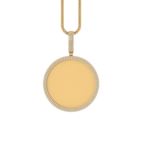 Shining Memories: 14K Gold Round Photo Pendant