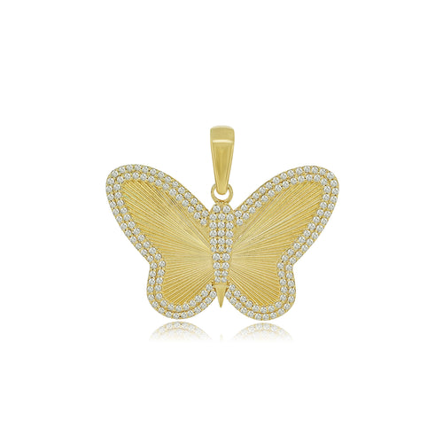 Radiant Wings: 14K Gold Butterfly Elegance Pendant