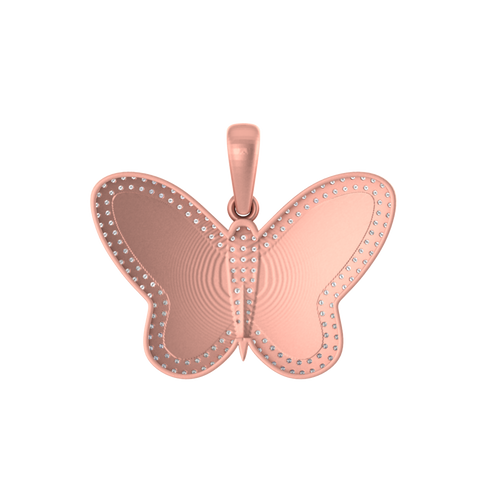 Radiant Wings: 14K Gold Butterfly Elegance Pendant