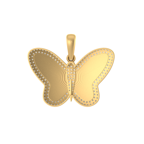 Radiant Wings: 14K Gold Butterfly Elegance Pendant